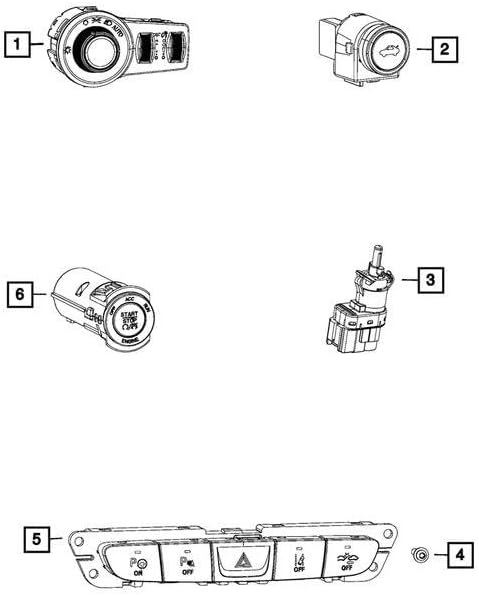 Mopar 68165249AC SWITCH INSTRUMENT PANEL