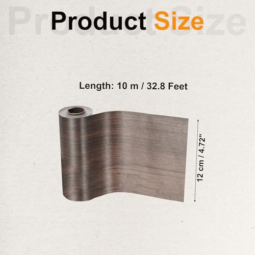 Image of PATIKIL Wood Grain Tape 4.7 inch x 32 ft, Self-Adhesive Wood Texture Repair Tape Realistic Wooden Effect Patch for Furniture Cabinets Floor Walls, Black Walnut