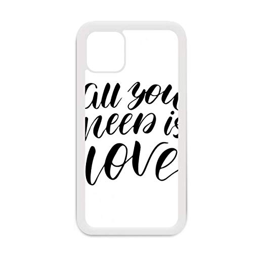 Coque iPhone 12 Pro Max All You Need is Love anti-choc et résistante aux rayures blanche