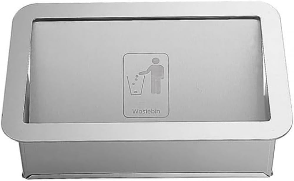 Wall Mounted Garbage Can Lid, Built-in Side Opening Waste Bin Cove Kitchen Compost Bin, Cabinet Trash can Space Saving for Cabinet Door, Bathroom, Bedroom, Offices