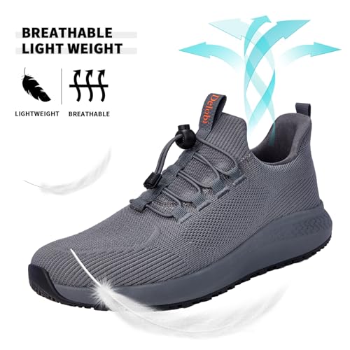 Image of Women's Non Slip Work Shoes Slip Resistant Waterproof Chef Shoe for Restaurant Kitchen Food Service Nursing Hospital Staff Lightweight Walking Sneakers with Slip-On Design