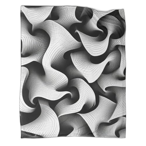 Couverture à rayures 100x130 cm douce et moelleuse pour lit et canapé - 2