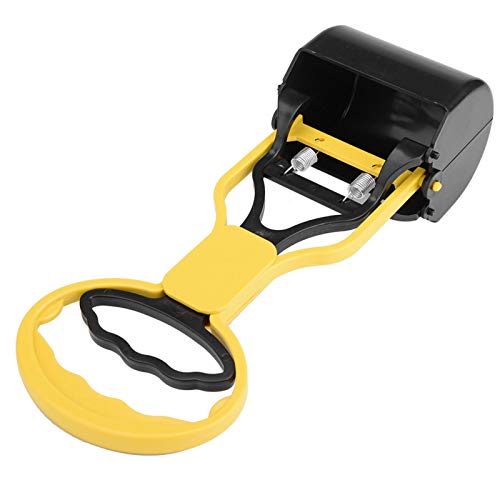 Image of Cyrank Dog Pooper Scooper, Dog Poop Scoop Dog Scooper with Long Handle for Grass Dirt Gravel Pick Up(Yellow)
