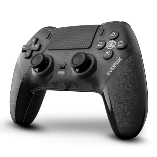 Image of EvoFox Play 2 PS4 Controller & PS5 (PS4 Games only), Playstation 4 Controller Bluetooth & Wired with HallSense Magnetic Joysticks & Triggers, 1000Hz Polling, Touchpad, Built-in Speaker & 3.5mm Jack