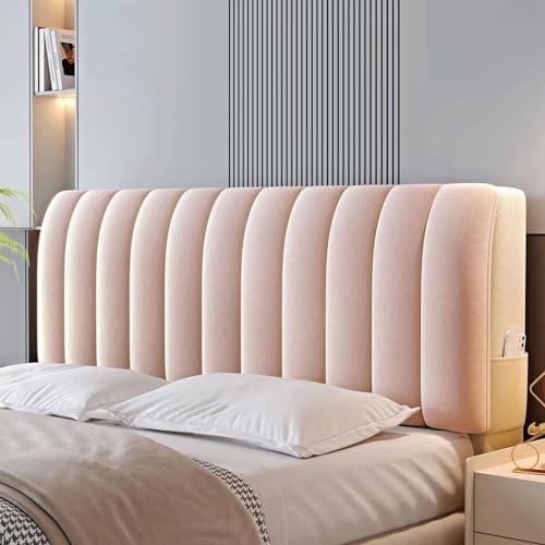 Funda de terciopelo afelpado para cabecero de cama, funda de respaldo tapizada súper suave para decoración de dormitorio, protector a prueba de polvo para camas dobles o individuales