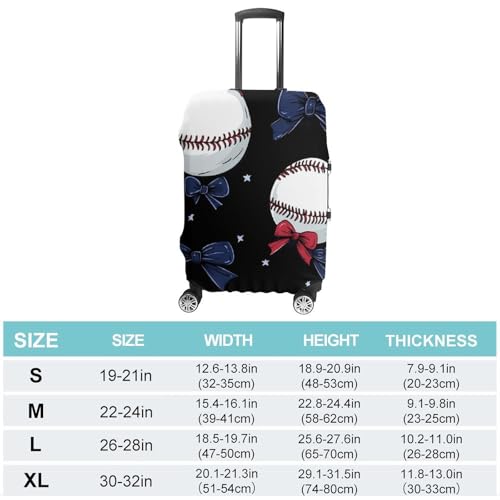 Baseball Bow Travel Luggage Cover Suitcase Protector Baggage Covers for Men Women S2