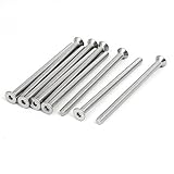 uxcell M6x100mm 304 Stainless Steel Flat Head Hex Socket Cap Screws DIN7991 10pcs