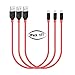 Short Lightning Charger Cable 3Pack, 1FT iPhone USB Cord, SMALLElectric Durable Braided Nylon Sync Fast Charging Wire for iPhone X/8/8 Plus/7/7 Plus/6/6 Plus/5s/iPad and More,Red