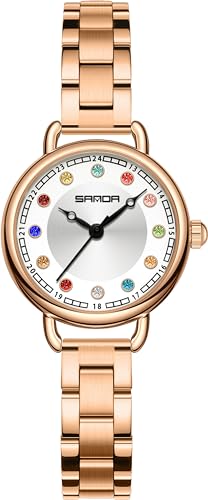 Montre pierres colorées femme bijou original en acier quartz findtime