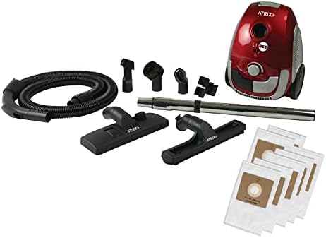 Atrix Red Lil Portable Canister Vacuum w/ 2 Quart HEPA Filter & Variable Speed Motor, Premium Bundle