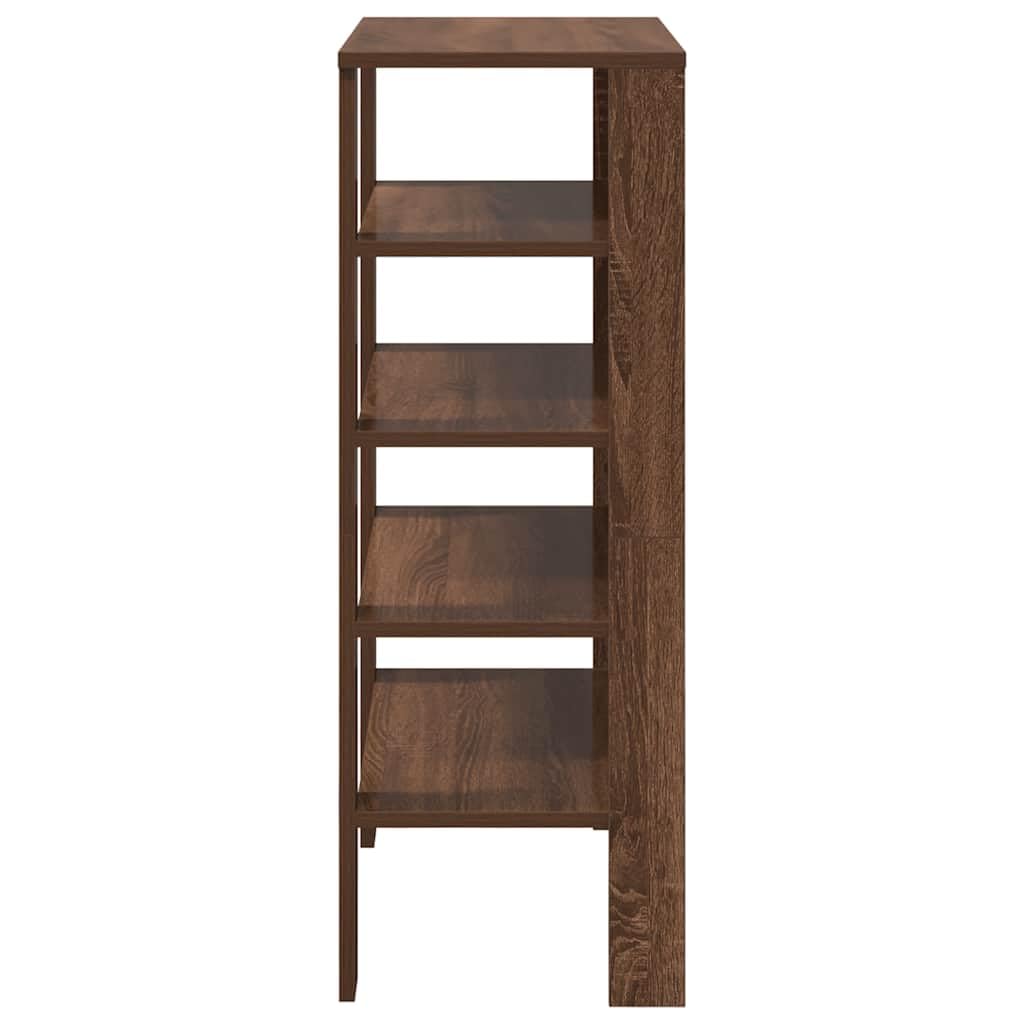 Schuhregal in Braun Eichen-Optik aus Holzwerkstoff, 61 x 32 x 87,5 cm, 60 kg Tragkraft, schmal platzsparend für Flur, Diele, Eingangsbereich, ordentliche Aufbewahrung für Sneaker und Stiefel