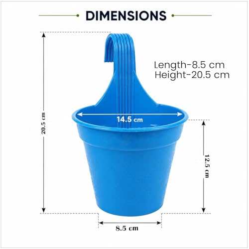 Image of Amazon Brand - Umi Plastic Small Hook Hanging Pot for Balcony, Size - 20.5 x 14.5 x 8.5 cm (Pack of 15, Multicolor)