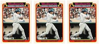 (3) 1989 Topps Woolworth Baseball Highlights Baseball #31 Mickey Hatcher Trading Card Lot los Angeles Dodgers
