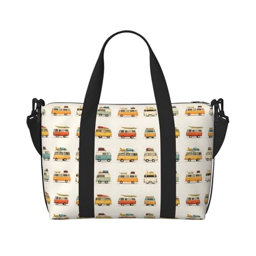 Travel Duffle Bags For Women Men - Cartoon Travel Car Print Personal Item Weekender Overnight Gym Carry On Airport Tote Bag With Strap For Yoga, Travel, Business Trips