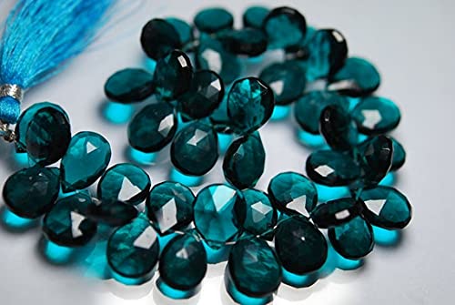 Quartz bleu paon perles briolettes poires facettées LKBEADS 8x12mm pour bricolage DIY