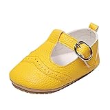 Toddler Flower Girl Shoes Mary Jane Dress Shoes Slip-on Ballet ?lats Shoes Party School Shoes (Yellow, 3-6 Months)