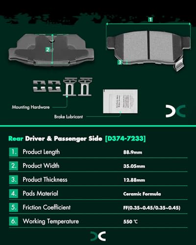 Image of SCITOO D273 D374 8PCS Front and Rear Ceramic Brake Pad Sets | Fit 1993-1995 For Honda For For Civic del Sol 1.5L,1993-1997 For For Civic del Sol 1.6L,1990-1991 For For CRX 1.5L