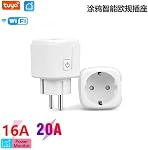 Tuya WiFi Smart Socket 16A/20A with Power Metering Mobile APP Remote Control European Standard