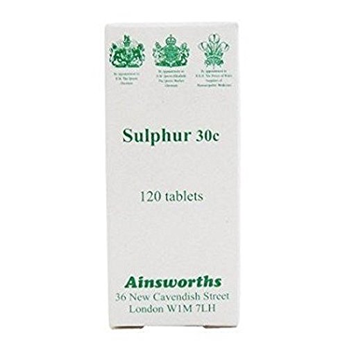 Ainsworths 30C Sulphur Homoeopathic Remedy - Pack of 120 Tablets