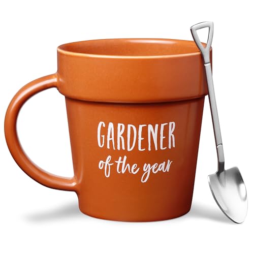 Macetas, Home VELENTI - Taza de café para jardinero, divertida taza para plantas con cuchara de pala, tazas de café geniales para hombres y mujeres, taza para jardineros,...