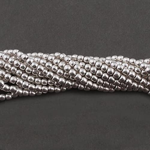 Perles en cuivre plaqué argent 925 de 4mm pour création de bijoux raffinés