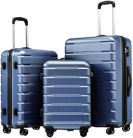 Coolife Luggage 3 Piece Set Suitcase Spinner ABS+PC Hardshell Lig...