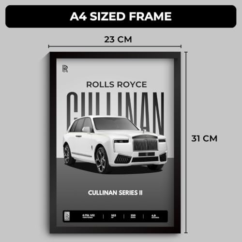Image of Funk You Store Rolls Royce Cullinan Poster | Framed Poster of Rolls Royce Car A4 Sized (31 x 23 cm) for Wall, Gift for Boys, Car Posters | Supercar Luxury Frames Hanging, Room Decor, Gifting (F 059)