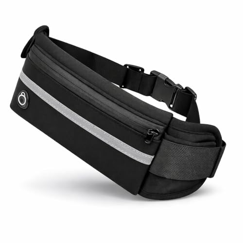 Pochete Esportiva Slim Impermeável para Corrida, Academia e Ciclismo – Porta Celular Ajustável com Saída para Fone Unissex Fitness Bolsa de Cintura para Viagem Porta Dinheiro Cartão