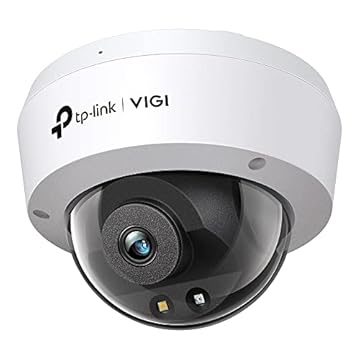 TP-Link Vigi C230 - Telecamera di sicurezza intelligente con obiettivo 4 mm HD cupola 3 MP colore microfono integrato anti-vandalo Ik10 impermeabile IP67 H.265+