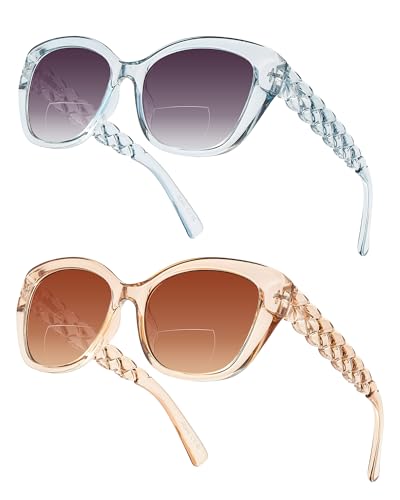 LADEESSE Reading Sunglasses for Women - Stylish Bifocal Sunglasses with Readers Built-in -...