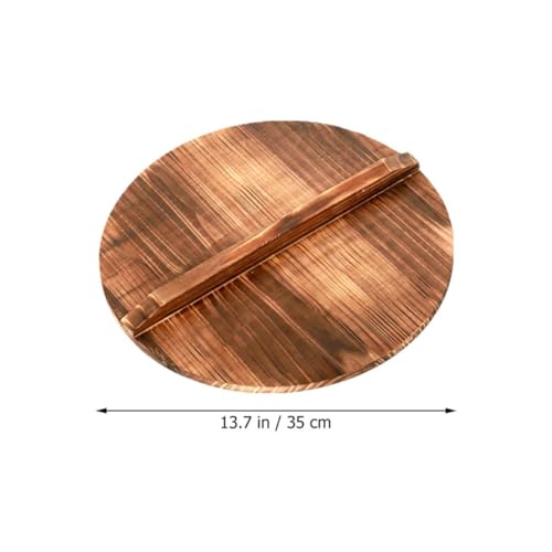 Tapa de madera redonda para wok ligera y resistente al calor para cocina doméstica 3