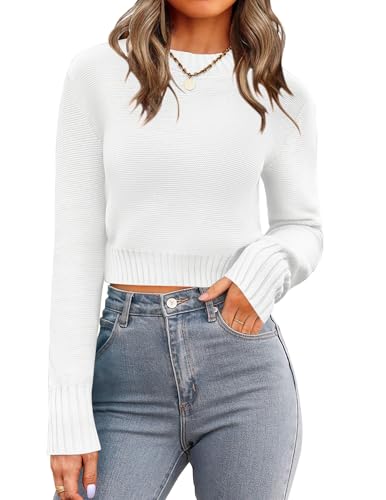 Zeagoo Women's 2025 Fall Crewneck Cropped Sweater...
