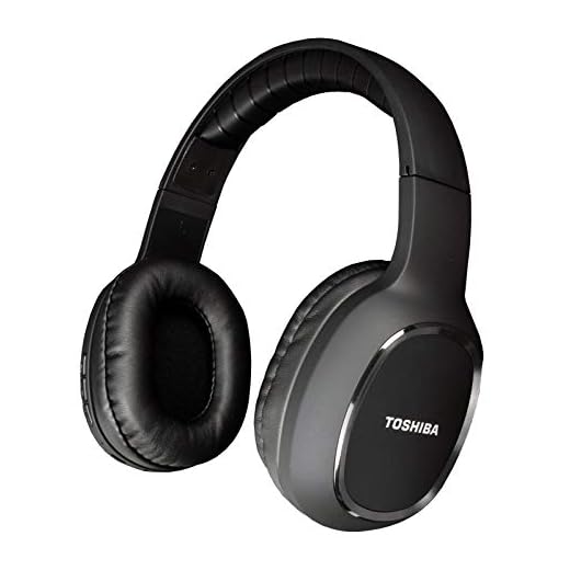 Toshiba Over The Ear Bluetooth Headphones | Wireless Headphones | Bluetooth Headset With Microphone | Long Battery Life w/ 10 Hours of Talk Time & Music Playback | 30FT Operating Range | RZE-BT160H(K)