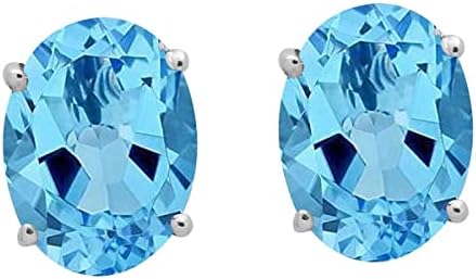 Carillon 925 Sterling Silver Oval 2 Ctw Multi Choice Gemstone Women's Stud Wedding Earring