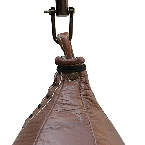 Speed Bag for Boxing Cow Hide Leather Speed Ball with Hanging Swivel MMA Training Punching