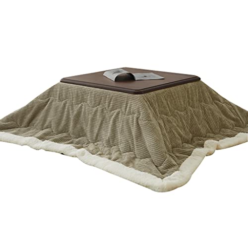 Kotatsu - Mesa japonesa con calentador gris oscuro, 75 x 75 x 39 cm, mesa de centro con calefacción de invierno para el hogar