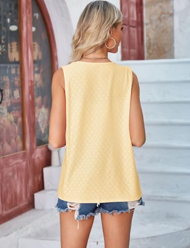 Image of jinghuiyue Women's Lightweight Cardigan Summer Hollow Out Sleeveless Cardigan High Low Hem Draped Open Front Vest with Pocket