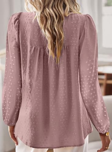Image of Falechay Womens Tops Flowy Boho Dressy Casual Lace Cute Long Sleeve Shirts