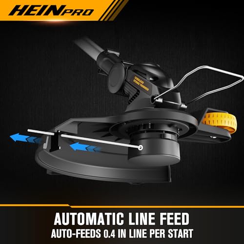 HEINPRO Cordless String Trimmer Compatible with Dewalt 20V MAX Battery, 12-Inch Weed Wacker Cordless Auto Line Feed,Electric Weed Eater Battery Powered Grass Trimmer w/6 Line Spools(Tool Only) - Thumbnail 4