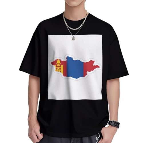 T-shirt femme Mongolie coton col rond manches courtes top imprimé