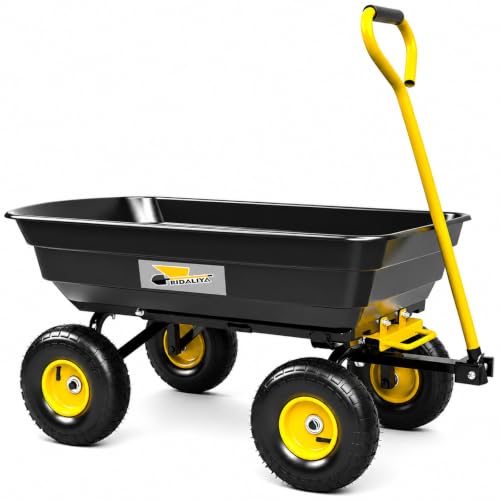 Heavy-Duty Garden Dump Cart with Pneumatic Tires