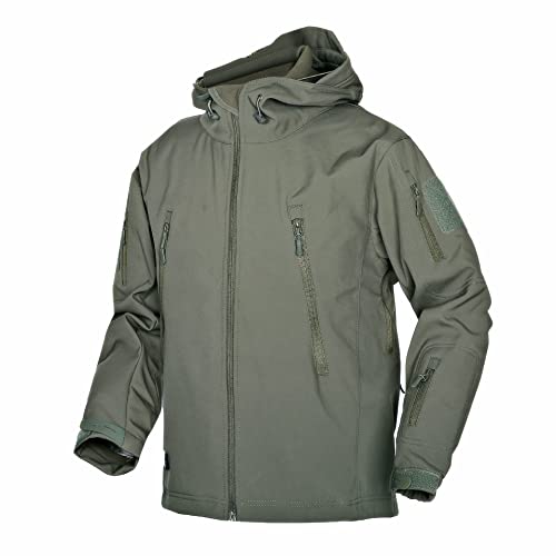 Image of Kelmon Men's Softshell Jacket Warm Fleece Waterproof Military Tactical Jacket Outdoor Windproof Functional Jacket with Multiple Pockets Hood Jackets Hunting Hiking