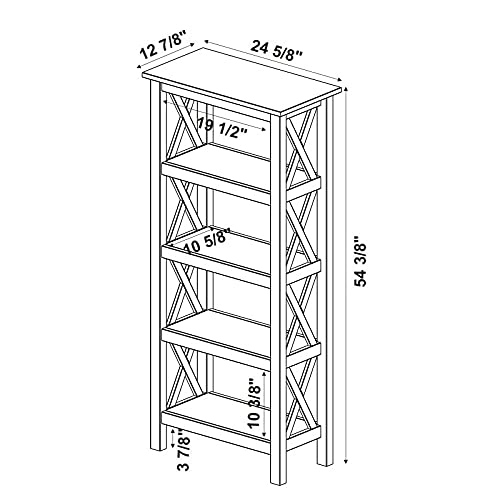 Linon Dalton Pine Wood Bookcase In Driftwood Brown #TOP2
