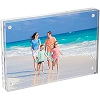 XiYee Marco/Bloque de Fotos de Acrílico Transparente,De pie,Marco de Fotos de Doble Cara con Magnético,Usar Horizontal o Verticalmente (10 x 15 cm)