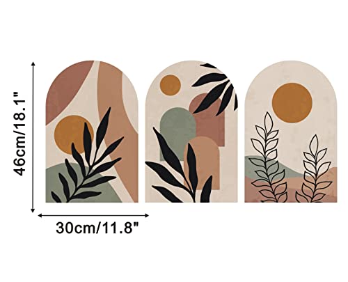 Toarti Boho Wall Decal,Arch Wall Sticker,Modern Living Room Wall Art,Tropical Leaves Stickers,Mid Century Boho Style Wall Art Mural #TOP5