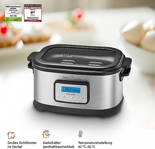 Bild 5 - ProfiCook Sous Vide Garer, 8,5L Fassungsvermögen, punktgenaues Garen, Behälter mit 72-Std.-Timer, inkl. Schongar-, Joghurtmaker- Warmhaltefunktion, PC-SV 1112