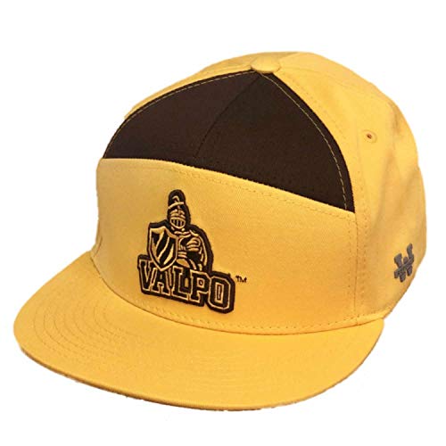 BH Fashion Company Valparaiso Crusaders Valpo Flat Bill Cotton Snapback 7 Panel Baseball Cap Hat Gold