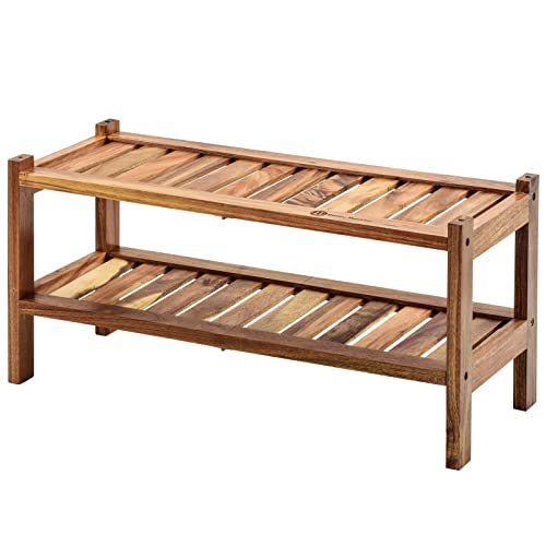 Bambu Masster Shoe Rack,100% Natural Acaia Wood Shoe Rack,Entryway Shoe Rack,Stackable,Small Shoe Rack,Shoes Rack,Shoe Stand Free Standing Shoe Racks. #TOP2