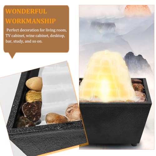 Mini cascada decorativa UTHCLO fuente de mesa para interior con luz LED y estilo zen 4