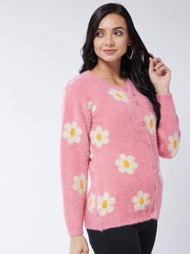 Image of Modeve Floral Print Round Neck Casual Women Sweater||Winterwear||
